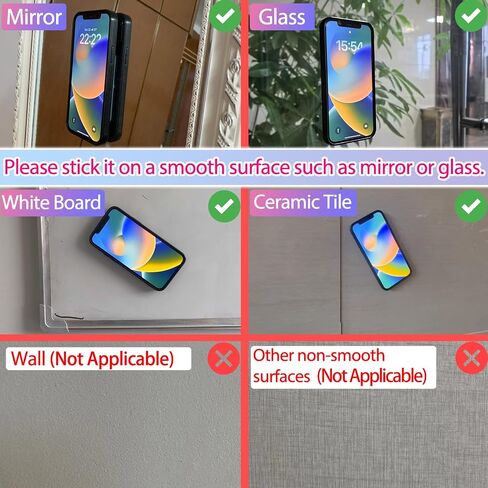 Silicone Suction Cup Phone Case Mount, Hands-Free Strong Grip Holder for Selfies and Videos, Silicon Adhesive Phone Stand Sticky with Higher Suction Power for Cell Phone Black in Kuwait
