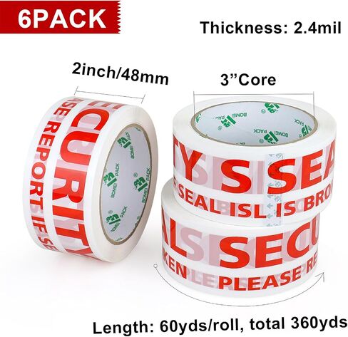 BOMEI PACK Yellow Packing Tape with Dispenser, 2.4 Mil 1.88 Inch x 60 Yards, 6 Refills Rolls Color Box Tape for Moving, Shipping and Packaging in Saudi Arabia