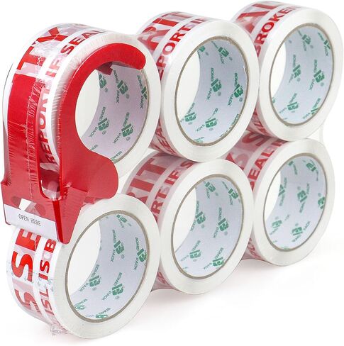 BOMEI PACK Yellow Packing Tape with Dispenser, 2.4 Mil 1.88 Inch x 60 Yards, 6 Refills Rolls Color Box Tape for Moving, Shipping and Packaging in Saudi Arabia