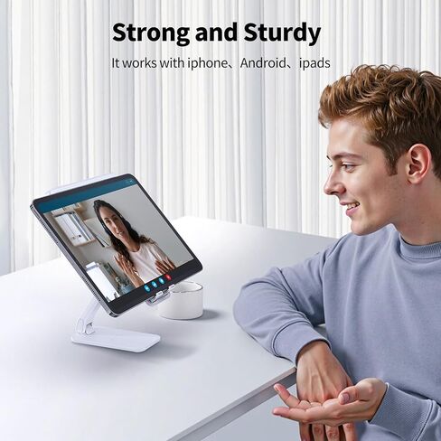 iWalk Magnetic Phone Stand for Desk و Angle and Aumnted Admable Mobile Holder ، وقصة مغناطيس قابلة للطي متوافق مع iPhone 16 15 14 13 12 Pro Max و Magsafe ، White in Kuwait