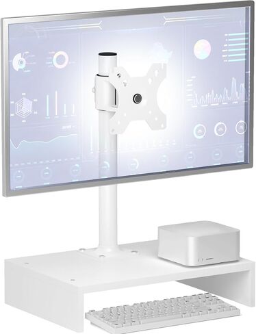 TEAMIX Monitor Stand Riser with Drawer, Free-Standing Desk Stand Mount Riser, Small TV Stand, Fits 13''-32" Screens, Adjustable Height, Swivel, Tilt, Rotation, VESA 75x75, 100x100mm in Saudi Arabia
