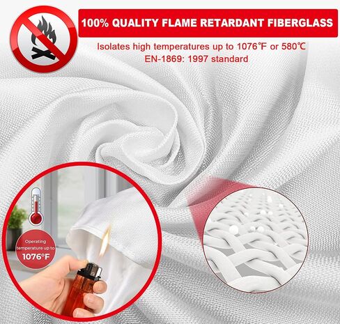 Wucgea Fire Blanket for Home and Kitchen - 4 pack Safety Fiberglass Emergency Fire Blankets Suppression Flame Retardant for School Fireplace Grill Car Office Garage Welding Warehouse 3.3ft x 3.3ft in Saudi Arabia