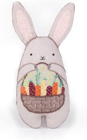 Kiriki Press DIY Embroidery Doll Kit - Skill Level 2 - Beginner to Advanced Embroidery Kits for Adults Teens (3 Skill Levels) | Animal Embroidery Kit - Screen Printed Pattern (Pigeon - Level 2) in Saudi Arabia