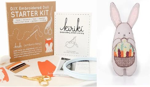 Kiriki Press DIY Embroidery Doll Kit - Skill Level 2 - Beginner to Advanced Embroidery Kits for Adults Teens (3 Skill Levels) | Animal Embroidery Kit - Screen Printed Pattern (Pigeon - Level 2) in Saudi Arabia