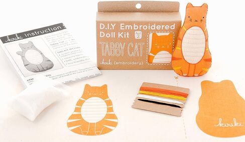 Kiriki Press DIY Embroidery Doll Kit - Skill Level 2 - Beginner to Advanced Embroidery Kits for Adults Teens (3 Skill Levels) | Animal Embroidery Kit - Screen Printed Pattern (Pigeon - Level 2) in Saudi Arabia
