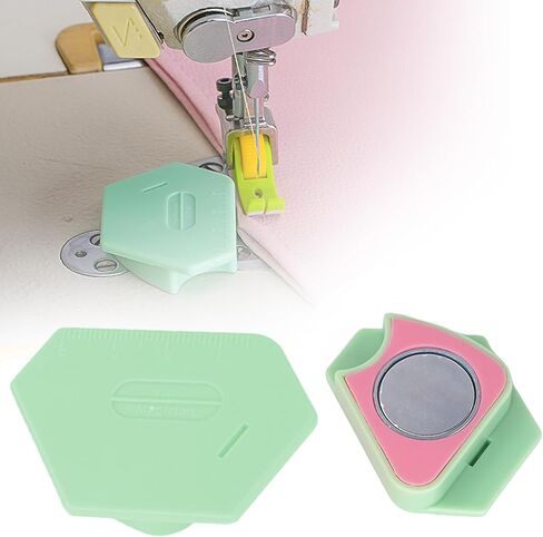 4pcs Upgraded Magnetic Seam Guide for Sewing Machine，Polygonal Seam Guide with Scale，Multi-Purpose Tool Magnetic Sewing Guide， Universal Sewing Accessories and Supplies（Orange/Green/Pink/Mint Green） in Saudi Arabia
