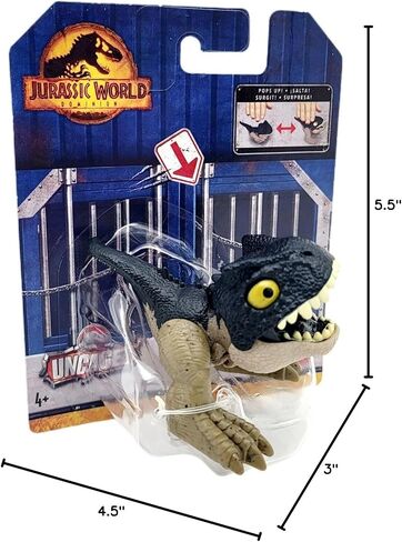 Jurassic World Dominion Uncaged Wild Pop Ups Dinosaur Toys, Collectible Figures, Manually Activated (Snap Squad Attitudes Tyrannosaurus Rex Brown) in Saudi Arabia