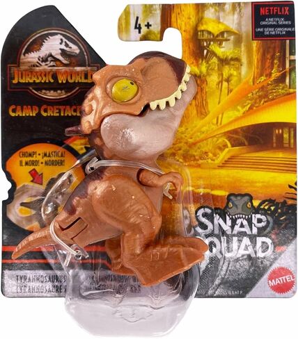 Jurassic World Dominion Uncaged Wild Pop Ups Dinosaur Toys, Collectible Figures, Manually Activated (Snap Squad Attitudes Tyrannosaurus Rex Brown) in Saudi Arabia