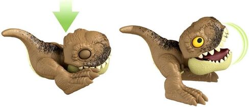 Jurassic World Dominion Uncaged Wild Pop Ups Dinosaur Toys, Collectible Figures, Manually Activated (Snap Squad Attitudes Tyrannosaurus Rex Brown) in Saudi Arabia