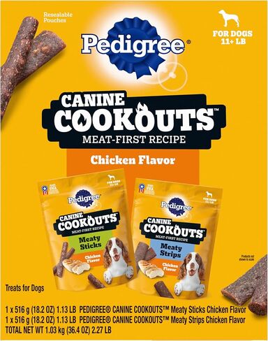 Pedigree Canine Cookout Soft Dog Treats, Beef Flavored Meaty Sticks and Strips, 36.4 oz. Bag in Saudi Arabia