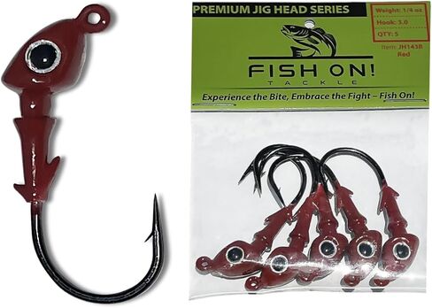 Jig Heads Pack of 5 - Fishing Jigs with Super Sharp Black Nickel Hooks - Double Locking Bait Stays & Multi-Color Eyes - Perfect for Freshwater & Saltwater Fishing in Saudi Arabia