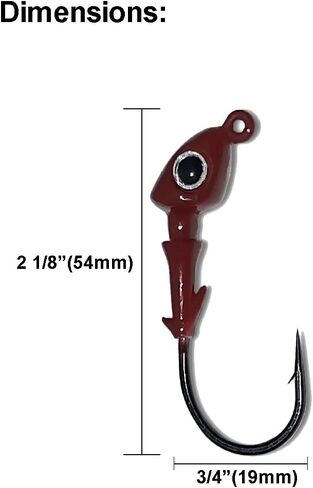 Jig Heads Pack of 5 - Fishing Jigs with Super Sharp Black Nickel Hooks - Double Locking Bait Stays & Multi-Color Eyes - Perfect for Freshwater & Saltwater Fishing in Saudi Arabia