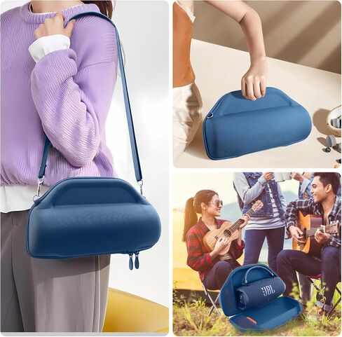 Hard Case for JBL Charge 6/Charge 5 Portable Waterproof Speaker | Shockproof, Water Resistant, Impact-resistant, Protective Storage Box, Smooth Zipper, Portable Carrying Box, Blue Case in Kuwait