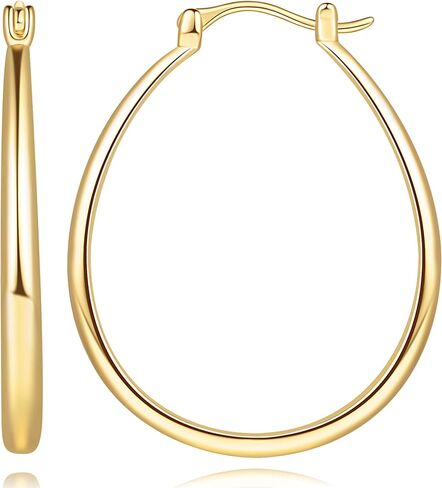 Gold Hoop Earrings 14K Gold Hoop Earrings for Women 14K Gold Earrings for Women’s Hoop Earrings U-shaped Small Gold Earrings for Women 16mm in Saudi Arabia