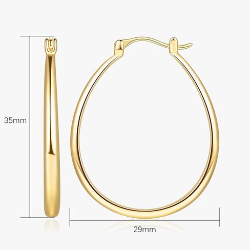 Gold Hoop Earrings 14K Gold Hoop Earrings for Women 14K Gold Earrings for Women’s Hoop Earrings U-shaped Small Gold Earrings for Women 16mm in Saudi Arabia