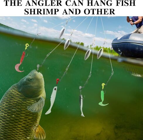 2 Pcs Umbrella Rig Fishing Lure Bass Bait Kit 5 Arms Baits Multi Lure Rigs for Trout Perch Walleye Freshwater Saltwater Boat Trolling in Saudi Arabia