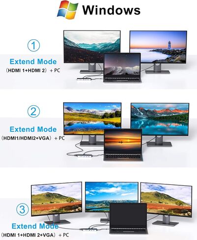 USB C Station Station Dual Swators 13 in 1 Triple Display USB C Hub لنظام التشغيل Windows مع HDMI 4K ، DP ، شاحن PD ، Gigabit Ethernet ، 5 منافذ USB ، قارئ بطاقة SD/TF ، MIC/Audio لـ Lenovo HP Dell XPS in Kuwait