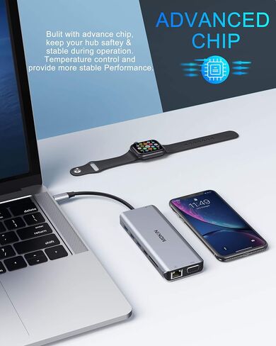 USB C Station Station Dual Swators 13 in 1 Triple Display USB C Hub لنظام التشغيل Windows مع HDMI 4K ، DP ، شاحن PD ، Gigabit Ethernet ، 5 منافذ USB ، قارئ بطاقة SD/TF ، MIC/Audio لـ Lenovo HP Dell XPS in Kuwait