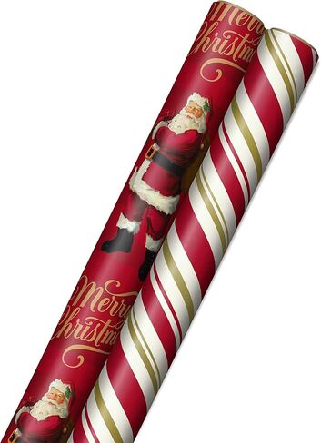 Hallmark Christmas Wrapping Paper Rolls - Green Trees, White Pine Cones on Recyclable Brown Kraft Gift Wrap Paper (Set of 2 Rolls: 150 sq. ft. ttl.) for Holiday Parties, Winter Weddings in Saudi Arabia