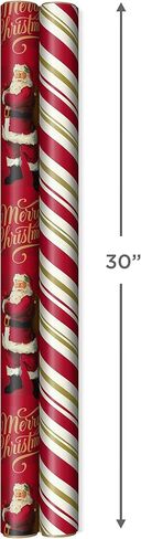 Hallmark Christmas Wrapping Paper Rolls - Green Trees, White Pine Cones on Recyclable Brown Kraft Gift Wrap Paper (Set of 2 Rolls: 150 sq. ft. ttl.) for Holiday Parties, Winter Weddings in Saudi Arabia