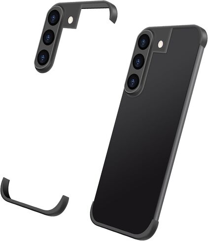 Losin Compatible with Galaxy S24 Plus Case Borderless Design Camera Lens Protection Slim Thin Lightweight Soft Silicone Frameless Case Shockproof Bumper Cover for Galaxy S24 Plus 6.7 inch, Black in Saudi Arabia