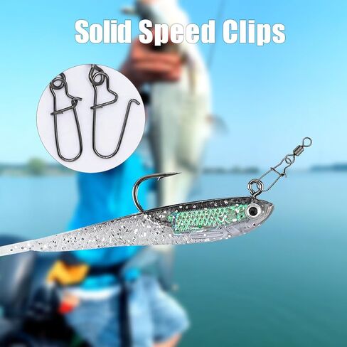 Fishing Speed Clips, Stainless Steel Quick Change Swivel Snap for Lures in Kuwait