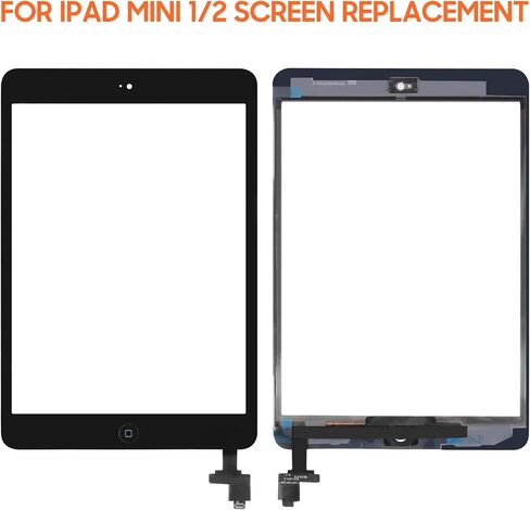 لاستبدال شاشة iPad Mini 1/2 ، فاحر رقمي الشاشة للمس لـ iPad Mini A1432 A1454 A1490 A1489 استبدال شاشة IC ، زر الصفحة الرئيسية ، مجموعة إصلاح حاملات الكاميرات (لا تشمل LCD) (أسود) in Kuwait
