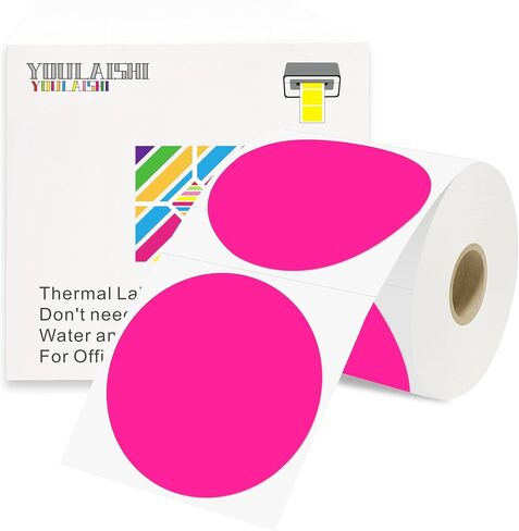 3 X 3 Inch Color Coding Dot Labels Circle Thermal Printable Waterproof 500 Pcs Round Stickers Adhesive Writable for Office, Home, Garage, DIY Sticker, Barcodes, Name Tag, White in Saudi Arabia