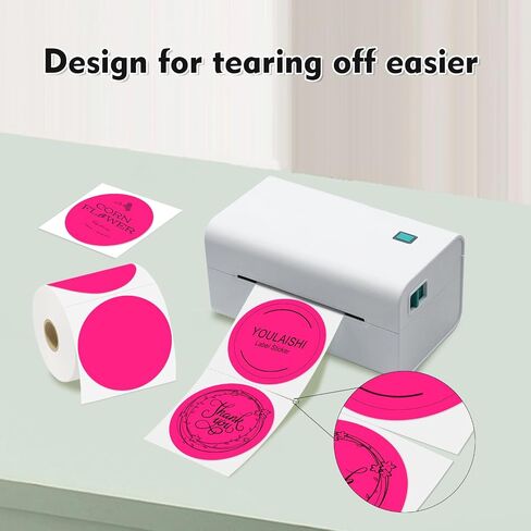 3 X 3 Inch Color Coding Dot Labels Circle Thermal Printable Waterproof 500 Pcs Round Stickers Adhesive Writable for Office, Home, Garage, DIY Sticker, Barcodes, Name Tag, White in Saudi Arabia
