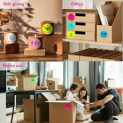 3 X 3 Inch Color Coding Dot Labels Circle Thermal Printable Waterproof 500 Pcs Round Stickers Adhesive Writable for Office, Home, Garage, DIY Sticker, Barcodes, Name Tag, White in Saudi Arabia