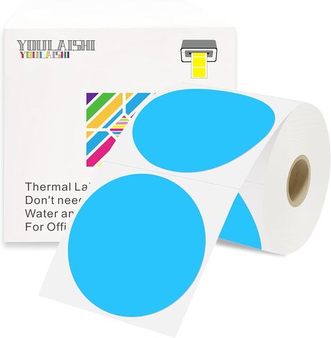 3 X 3 Inch Color Coding Dot Labels Circle Thermal Printable Waterproof 500 Pcs Round Stickers Adhesive Writable for Office, Home, Garage, DIY Sticker, Barcodes, Name Tag, White in Saudi Arabia