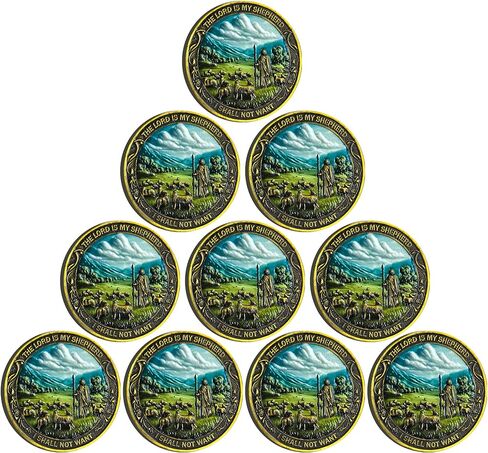 The Lord is My Shepherd Christian Challenge Coin with Clear Protective Case - Ideal for Faith and Protection in Saudi Arabia