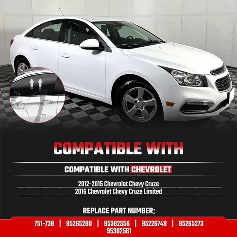 751-740 منظم نوافذ الطاقة لجانب الراكب الأمامي الأيمن مع محرك مناسب لـ 2012-2015 Chevy Cruze (2Pins) و2016 Chevy Cruze Limited W/O وظيفة مضادة للقرص 95382557 95265281 in Kuwait