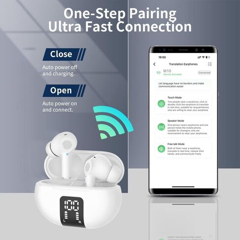 Language Translator Earbuds Two Way Real-time Translator Device with 144 Languages Instant Online 3-in-1 Translation Earbuds 2025 Voice Translation with APP Fit for iOS & Android(Dark Black) in Saudi Arabia