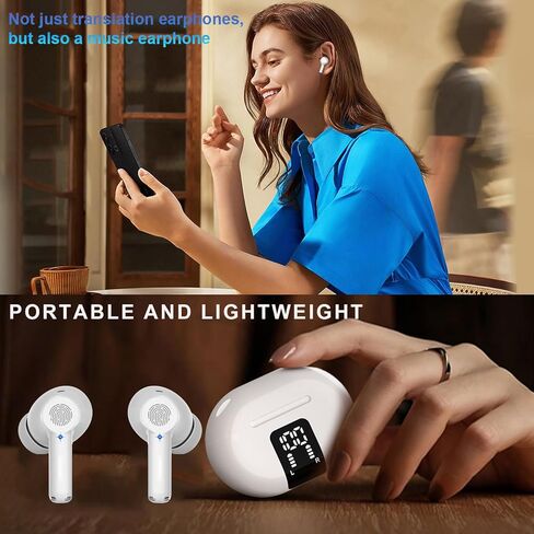 Language Translator Earbuds Two Way Real-time Translator Device with 144 Languages Instant Online 3-in-1 Translation Earbuds 2025 Voice Translation with APP Fit for iOS & Android(Dark Black) in Saudi Arabia