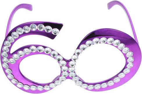 زوج واحد من نظارات عيد الميلاد من SHOWERORO، نظارات أرجوانية من حجر الراين للديكور من حجر الراين، نظارات لعيد الميلاد in Kuwait