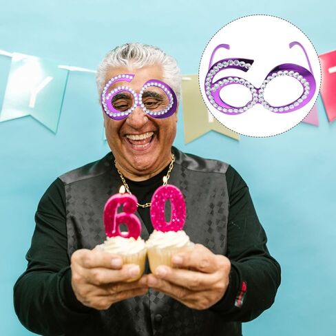 زوج واحد من نظارات عيد الميلاد من SHOWERORO، نظارات أرجوانية من حجر الراين للديكور من حجر الراين، نظارات لعيد الميلاد in Kuwait