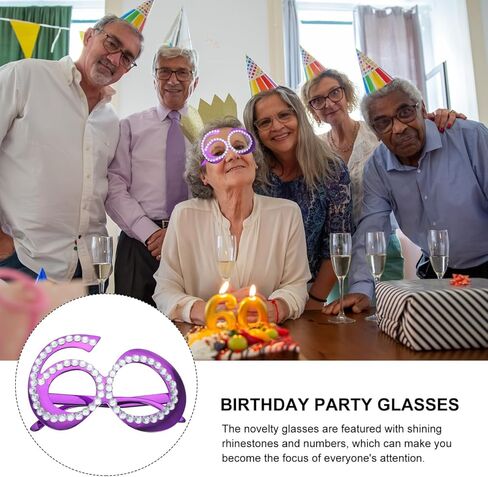 زوج واحد من نظارات عيد الميلاد من SHOWERORO، نظارات أرجوانية من حجر الراين للديكور من حجر الراين، نظارات لعيد الميلاد in Kuwait