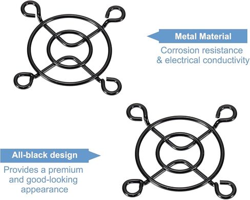 PATIKIL 40mm Fan Finger Grill, 10 Pack Metal Grill Protector Guard Fan Protective Cover for 40mm Exhaust Fans Equipment Computer DIY, Black in Kuwait