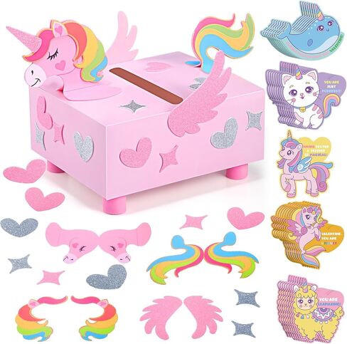 Pasimy DIY Valentines Card Boxes with 30 Insect Greeting Cards DIY Valentine Ladybug Mailbox Craft Kits Valentine's Day Love Bug Party Favor Sets for Kids School Classroom Gifts Exchange in Saudi Arabia