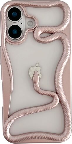 Cute Cool Hollow Solid Color 3D Snake Heat Dissipation Soft Phone Case Compatible with iPhone Case(Pink,for iPhone 11) in Saudi Arabia