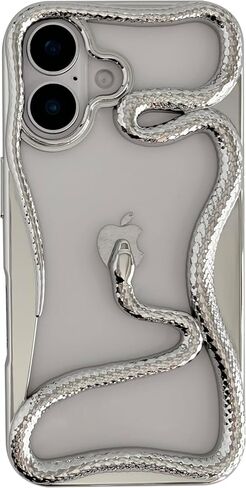 Cute Cool Hollow Solid Color 3D Snake Heat Dissipation Soft Phone Case Compatible with iPhone Case(Pink,for iPhone 11) in Saudi Arabia