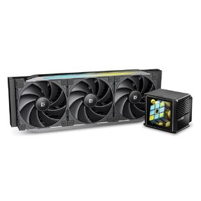 Sudokoo Proteus 360 AIO CPU CPU ، الجزء القابل للتخصيص 3.4 "شاشة LCD ، PWM PUMP ، TDP 320W ، مراوح ذات أداء عالي بسمك 30 مم ، Intel LGA 1851/1700/1200/115X AMD AM5/AM4
