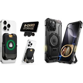 حزمة Supcase لـ iPhone 16 Pro Max Case Black (UBMAG Grip) والمحفظة المغناطيسية