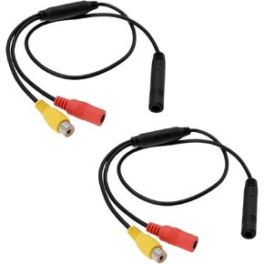 2pcs عرض الكاميرا الخلفية كابل محول 4 دبوس الذكور إلى cvbs