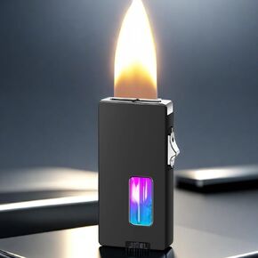 Cool Lighter, Butane Refillable Lighter, Vintage Shake Lighters with Visible Gas Tank and Adjustable Flame Dial (Fuel Not Included)
