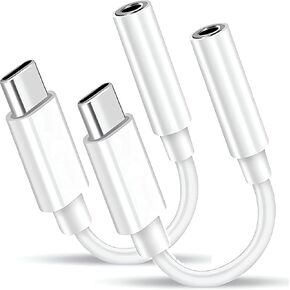 [MFi Certified] USB C Headphones Adapter,Dual USB Type C Earbuds Headphone Charger Splitter Adapter,2-in-1 Woven Type C Audio Dongle Cable for Apple iPhone 16 15 Pro Max Pixel Galaxy MacBook