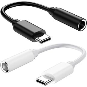 2 حزمة USB -C إلى 3.5 مم محول سماعة رأس iPhone 15/16 Pro Max/Plus و Samsung Galaxy ، Type C Converter Dongle Aux Cable - متوافق مع iPad ، MacBook ، S24/S23/S22/S21ultra ، ملاحظة 20 ، Pixel XL