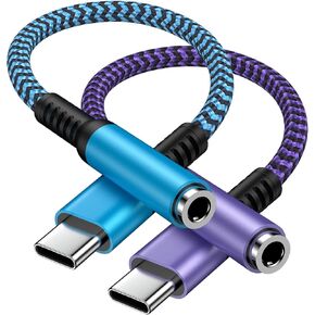 محول الصوت USB C إلى 3.5 ملم ، 2PACK TYPE TYPE CENTER CELLEPTER ADAPTER لـ iPhone 16PRO MAX/16PRO/16/15PRO MAX/15 PLUS ، AUX إلى USB C Dongle Adapter لـ Samsung Galaxy S25/S24 Ultra ، iPad Pro ، Pixel 9/8