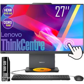 Lenovo ThinkCentre 27" All-in-One Desktop • Touchscreen • Full HD Display • 64GB DDR5 RAM & 1TB SSD • 13th 8-Core i5 Processor • Wireless Charging • Wi-Fi 6 • Windows 11 Pro